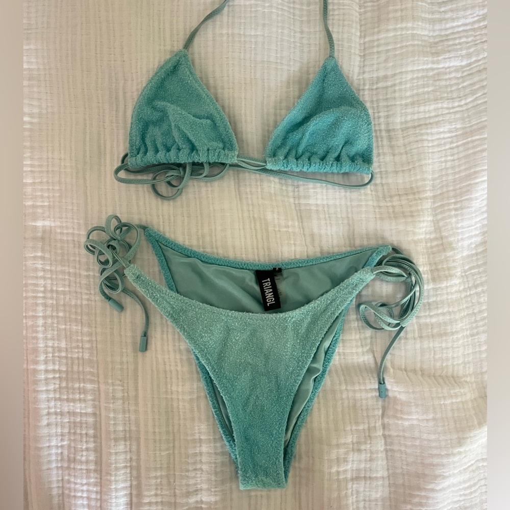 Triangl Swimwear Blue Terry Cloth Bikini Set